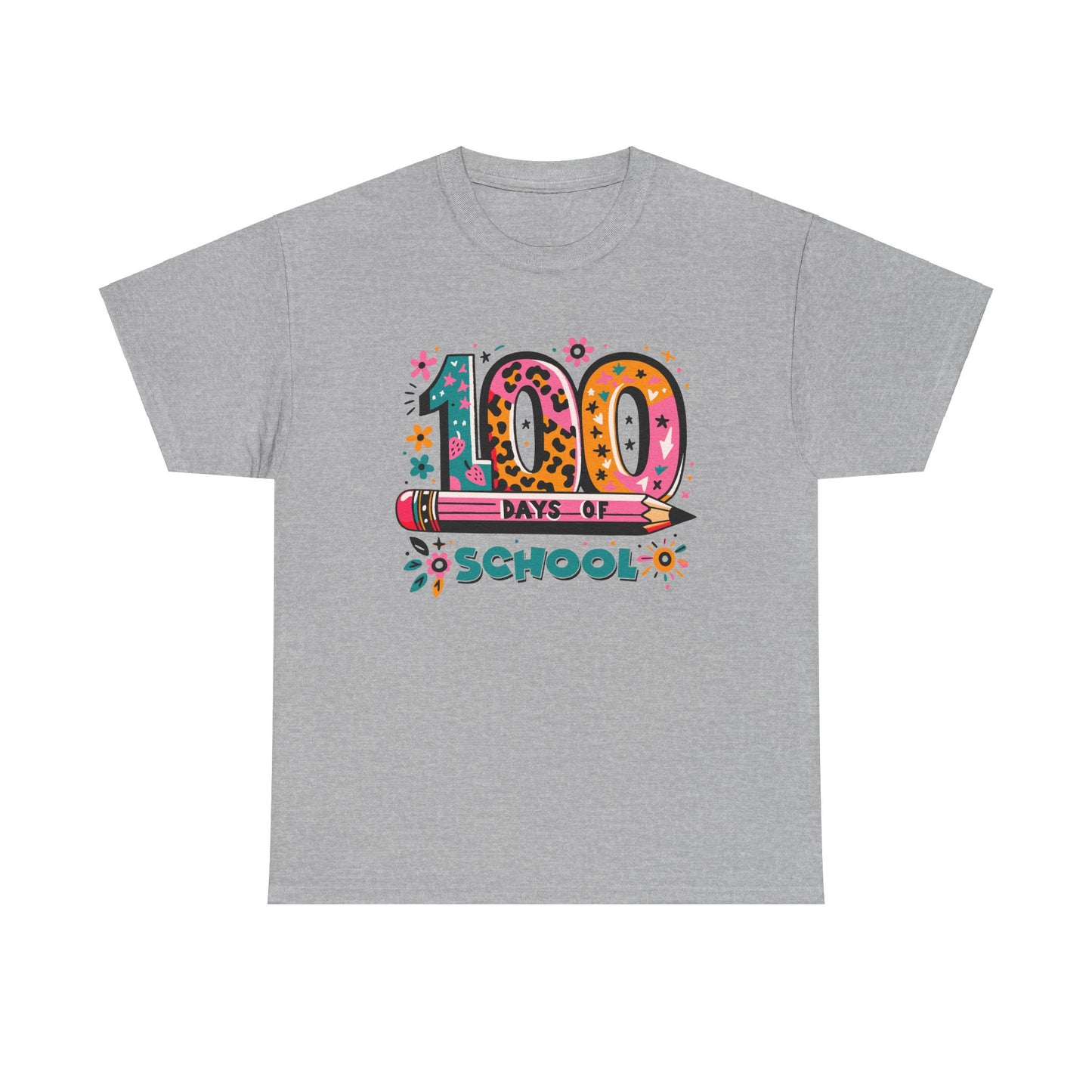 Leopard 100 Days of School Adult Tee